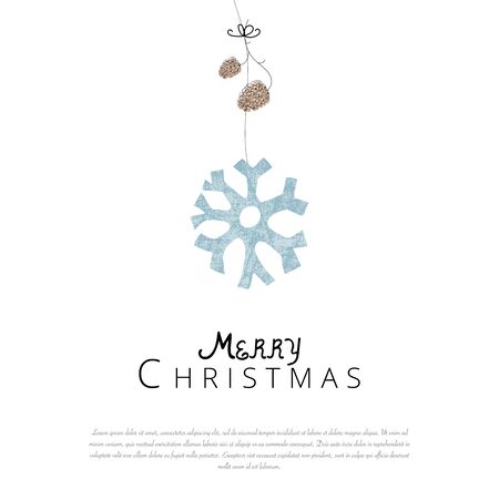 Social media banner template for advertising winter arrivals collection or seasonal sales promotion. Cute hand drawn background with Christmas tree decoration elements のイラスト素材