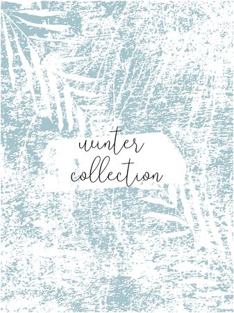 social media banner template for advertising winter arrivals collection or seasonal sales promotion. trendy hand drawn background textures and floral elements imitating watercolor paintingsのイラスト素材