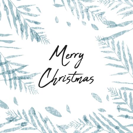 Christmas cute greeting card or banner templates with different winter holidays symbols, animals and characters. hand drawn textures design conceptのイラスト素材
