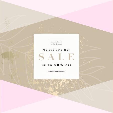 Social media banner template for fashion or beauty industry advertising new arrivals collection or seasonal sales promotion. trendy BLUSH PINK GOLD BACKGROUNDのイラスト素材