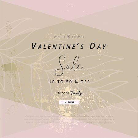 Social media banner template for fashion or beauty industry advertising new arrivals collection or seasonal sales promotion. trendy BLUSH PINK GOLD BACKGROUNDのイラスト素材