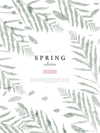 social media banner template for advertising spring arrivals collection or seasonal sales promotion. trendy hand drawn background textures and floral elements imitating watercolor paintingsのイラスト素材