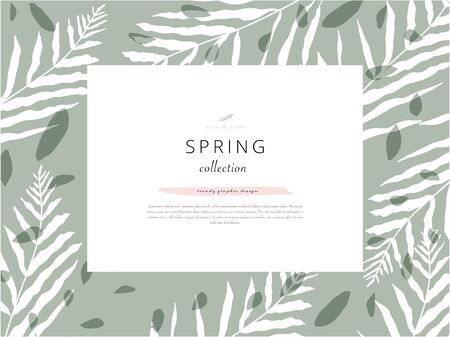 social media banner template for advertising spring arrivals collection or seasonal sales promotion. trendy hand drawn background textures and floral elements imitating watercolor paintingsのイラスト素材