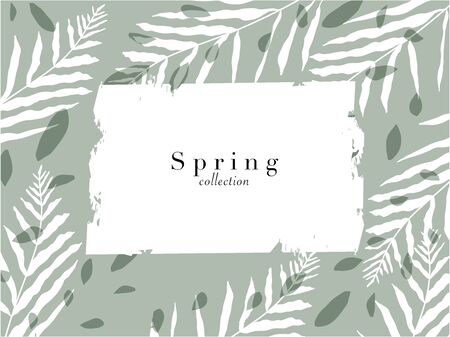 social media banner template for advertising spring arrivals collection or seasonal sales promotion. trendy hand drawn background textures and floral elements imitating watercolor paintingsのイラスト素材