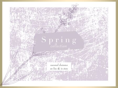 Elegant social media trendy feminine dusty lavender floral elements and templatesのイラスト素材