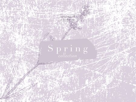 Elegant social media trendy feminine dusty lavender floral elements and templatesのイラスト素材