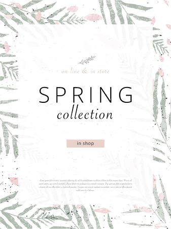 social media banner template for advertising spring arrivals collection or seasonal sales promotion.のイラスト素材