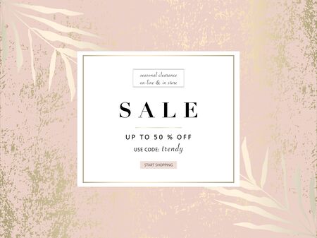 Social media banner template for fashion or beauty industry advertising new arrivals collection or seasonal sales promotion.のイラスト素材