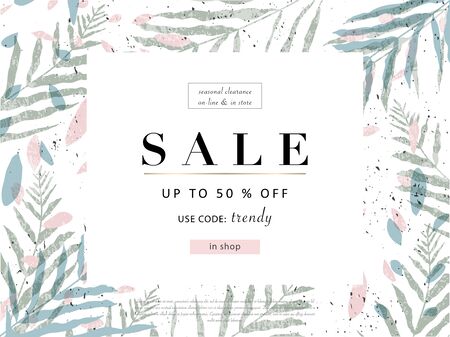 social media banner template for advertising spring arrivals collection or seasonal sales promotion.のイラスト素材