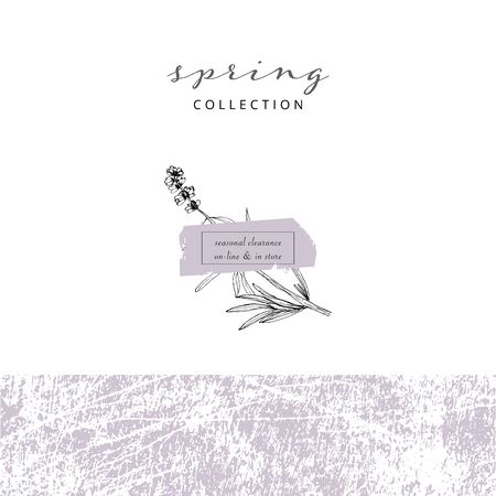 Elegant social media trendy feminine dusty lavender templatesのイラスト素材