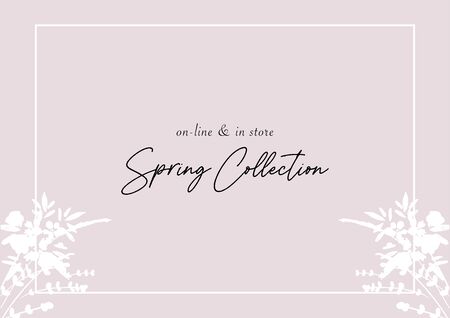 trendy hand drawn background textures and floral botanical elementsのイラスト素材
