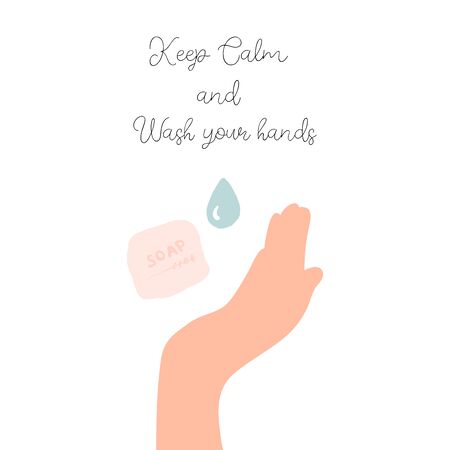 wash your hands cartoon vector illustrationのイラスト素材