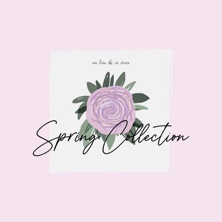 Chic hand drawn Peony flower modern design for social media banner, poster, greeting card, invitation card, business, web, blog, seasonal clearance, birthday, anniversary, stationary, valentines dayのイラスト素材
