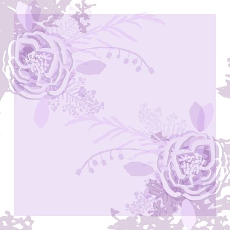 rustic florals on violet backgroundのイラスト素材
