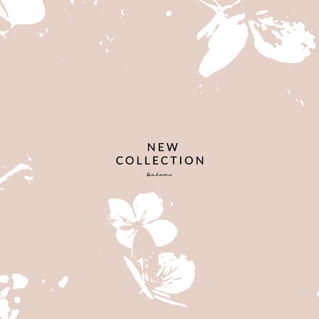 Floral rustic background with hand drawn doodle flowers and botanical elementsのイラスト素材