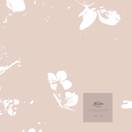 Floral rustic background with hand drawn doodle flowers and botanical elementsのイラスト素材