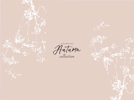 Floral rustic background with hand drawn doodle flowers and botanical elementsのイラスト素材