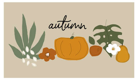 Modern abstract shapes botanical patternのイラスト素材