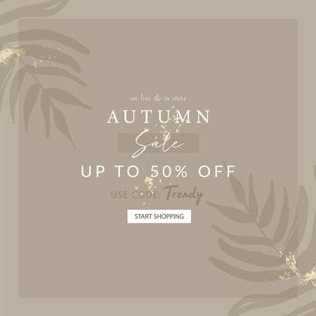 Tropical foliage chic background with doodle botanical elementsのイラスト素材