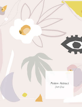 Modern abstract shape art. Artistic pattern with many textures, doodlesのイラスト素材