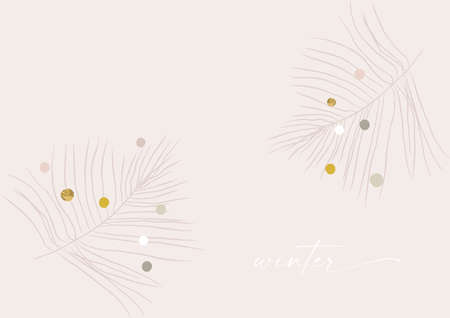 Abstract Christmas greeting card background with colorful confetti and xmas gold foil glitter decorationのイラスト素材
