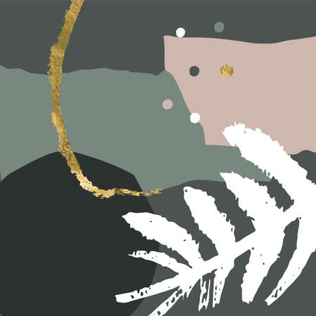 Modern abstract artistic spot organic shape art floral patternのイラスト素材
