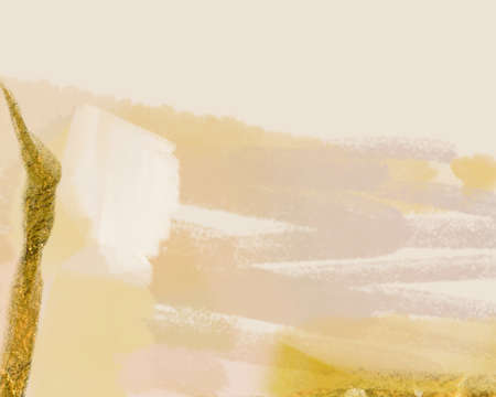 Abstract brush stokes modern fine art painting digital illustrations with gold foil ink brush textures.の写真素材