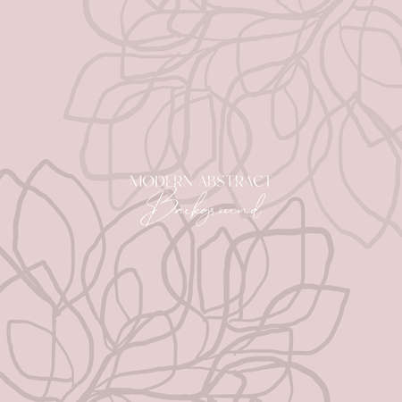 modern abstract pattern floral doodles hand brush painting in pink dusty colorのイラスト素材