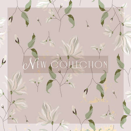 floral spring social media bannerのイラスト素材
