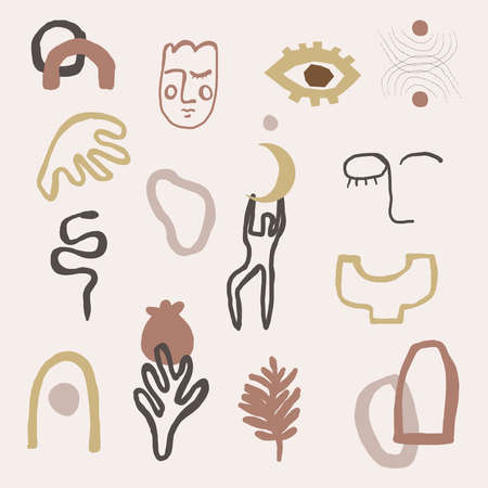 Abstract matisse contemporary art illustrationsのイラスト素材