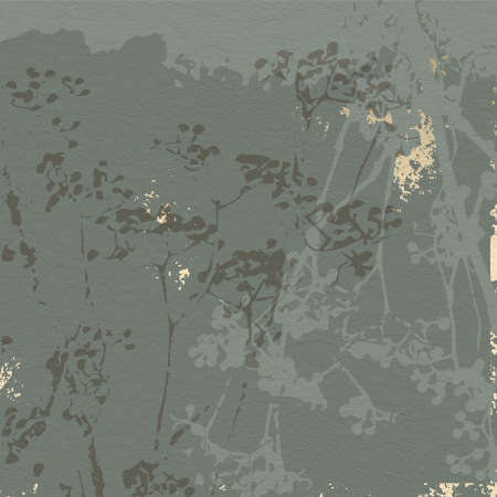 Floral rustic background with hand drawn doodle flowers and botanical elementsの写真素材