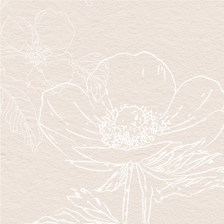 Anemone Flowers Delicate watercolor botanical digital paperの写真素材
