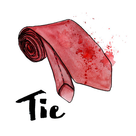 Red tie with Marker word Tieの写真素材