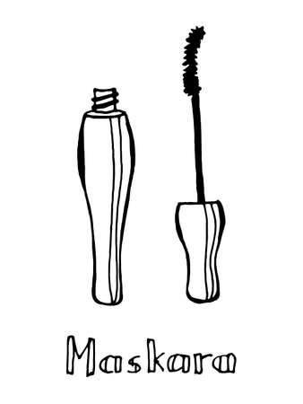 Mascara black and white hand drawn vector doodle icon EPS10のイラスト素材