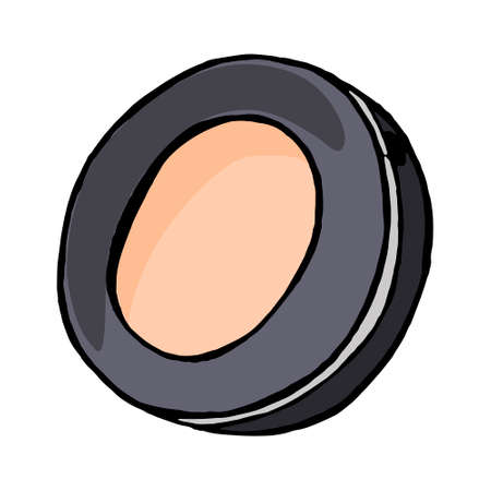 Compact face powder hand drawn colorful vector doodle icon EPS10のイラスト素材
