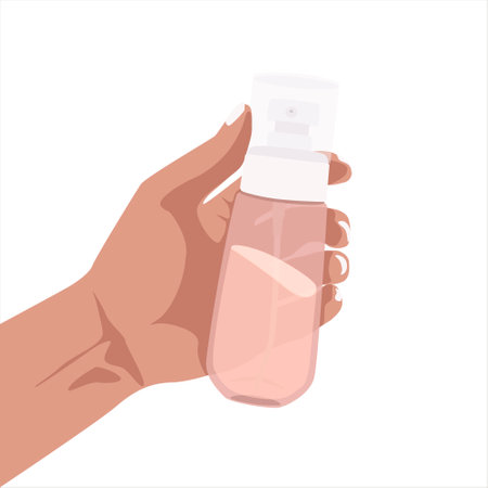 A spray bottle in a hand vector clip artのイラスト素材