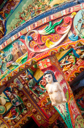 Close-up view of a colorful detail of a typical sicilian cartの写真素材