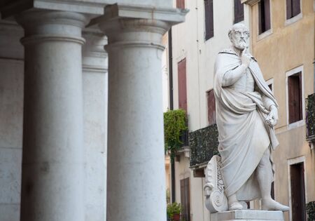 The statue of the Renaissance architect Palladio in Vicenza, Italyの写真素材