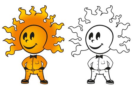 Illustration of sunny man on a white backgroundのイラスト素材