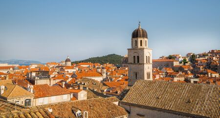 Aerial View on the Old City of Dubrovnik from the City Walls, Croatiaの写真素材