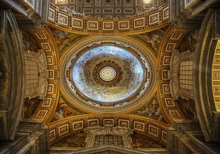 Vatican, Italy - June 26, 2014: Interior of the Saint Peter Cathedral in Vatican. Saint Peter's Basilica has the largest interior of any Christian church in the world.のeditorial素材