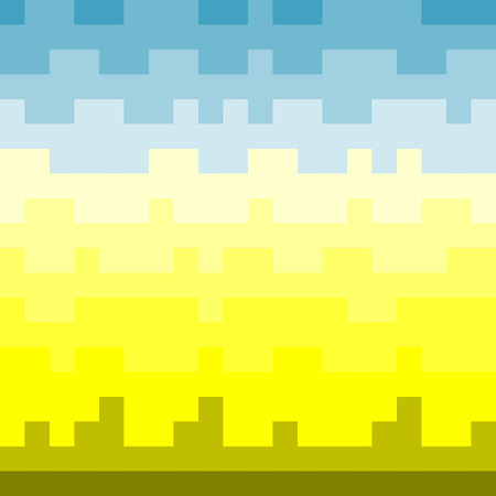pixel pattern, setting sun and blue sky over the city
のイラスト素材
