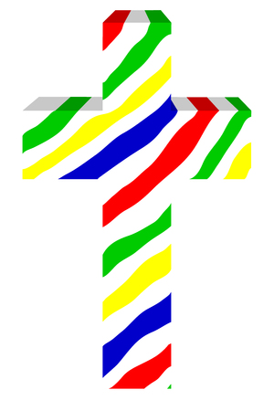 multicolored three-dimensional cross on white background, 3d
のイラスト素材