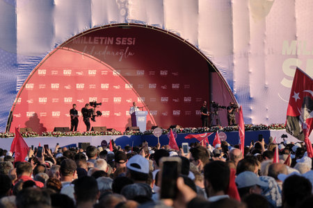 Istanbul, Turkey - May 21, 2022: There was a great participation in the voice of the nation rally organized by the republic people's party in Maltepe.のeditorial素材
