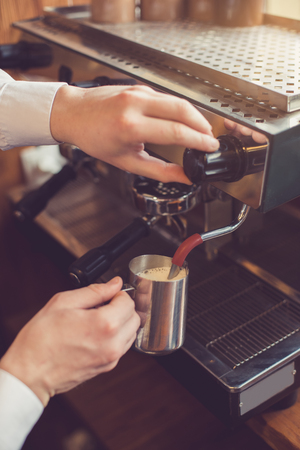 Concept for professional barista in coffee shopの写真素材