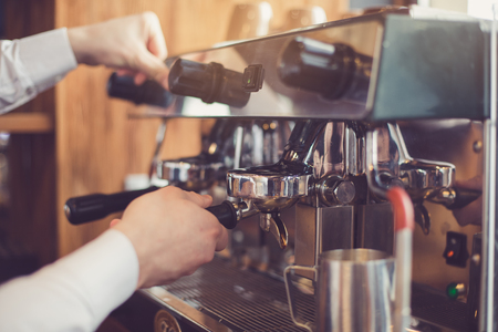 Concept for professional barista in coffee shopの写真素材