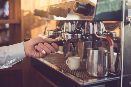 Concept for professional barista in coffee shopの写真素材