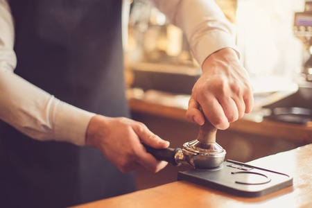 Concept for professional barista in coffee shopの写真素材