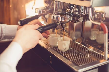 Concept for professional barista in coffee shopの写真素材