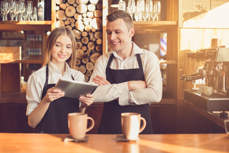 Concept for professional barista in coffee shopの写真素材